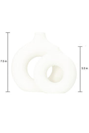 Modern Ceramic Vase Round Shape - 2 pcs/set