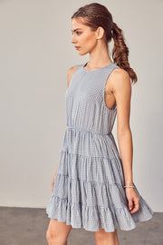GINGHAM TIERED DRESS